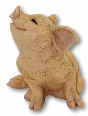 Castagna Tierfigur Dekofigur Tierfigur Schwein Ferkel Schweinchen sitzend natur Kollektion Castagna aus Resin H 19 cm