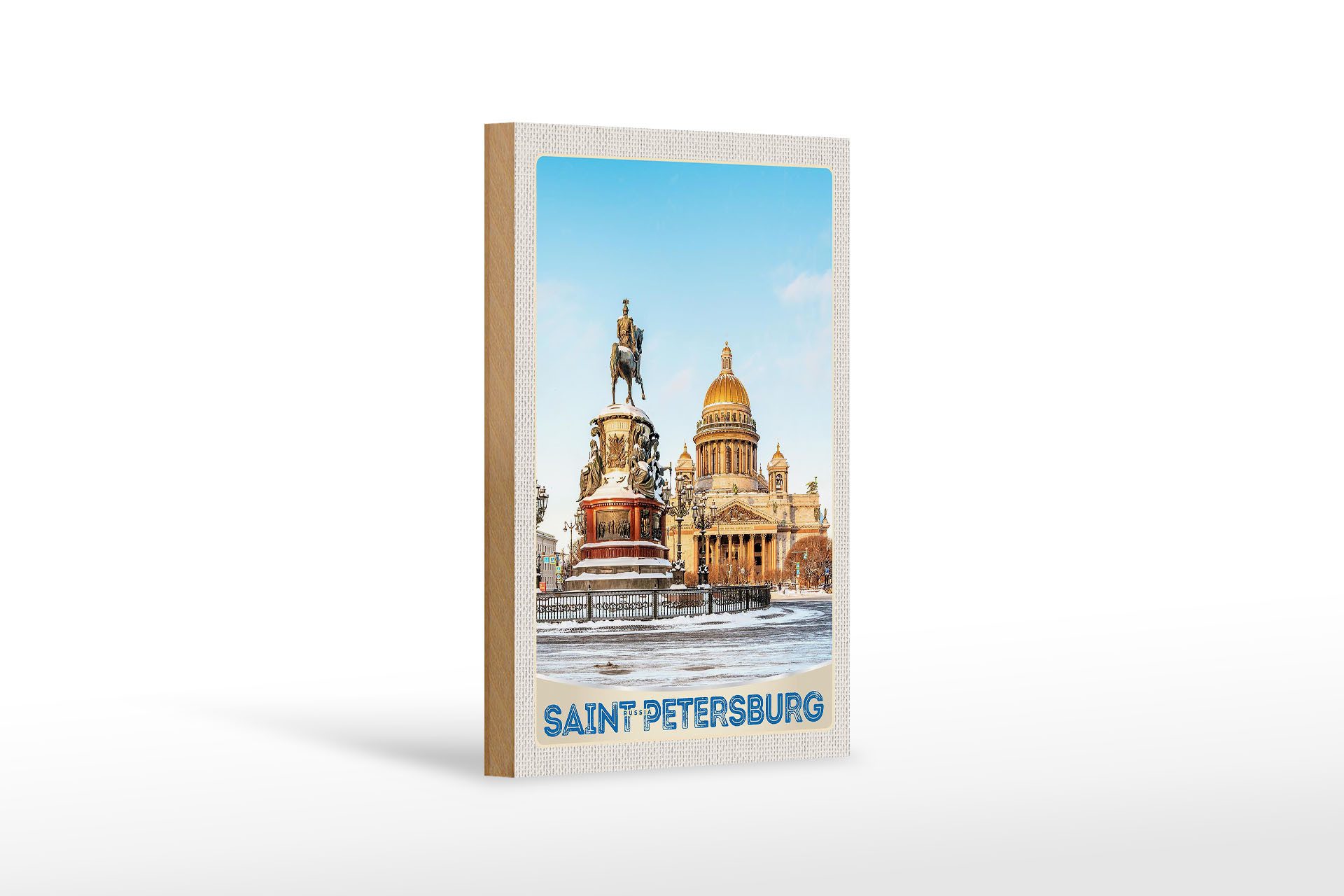 Femer GmbH Holzbild Reise 12x18 cm Saint Petersburg Russland Skulptur, (1 St), Glatte Holzfaserplatte (MDF), vorn beschichtet