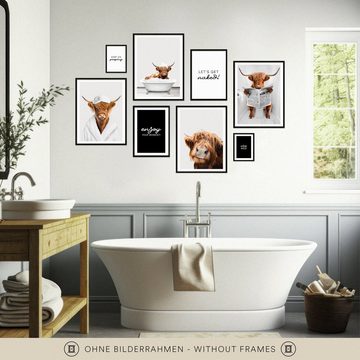 ARTFAVES Poster FUNNY BATHROOM, (moderne Wandbilder, 8 St), verschiedene Größen im Set