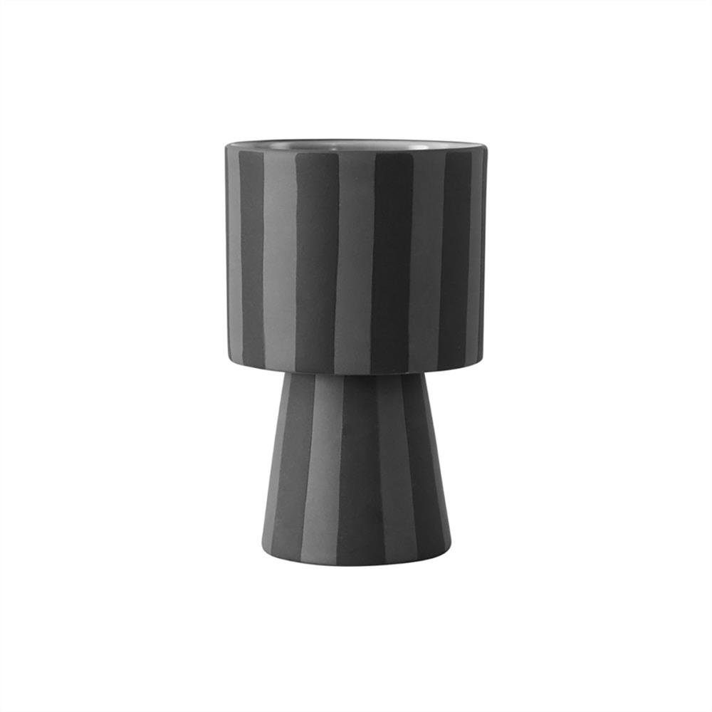 OYOY Blumentopf Toppu Small, 10 x 15 cm Anthrazit Grau Keramik Übertopf Pflanztopf Dekotopf