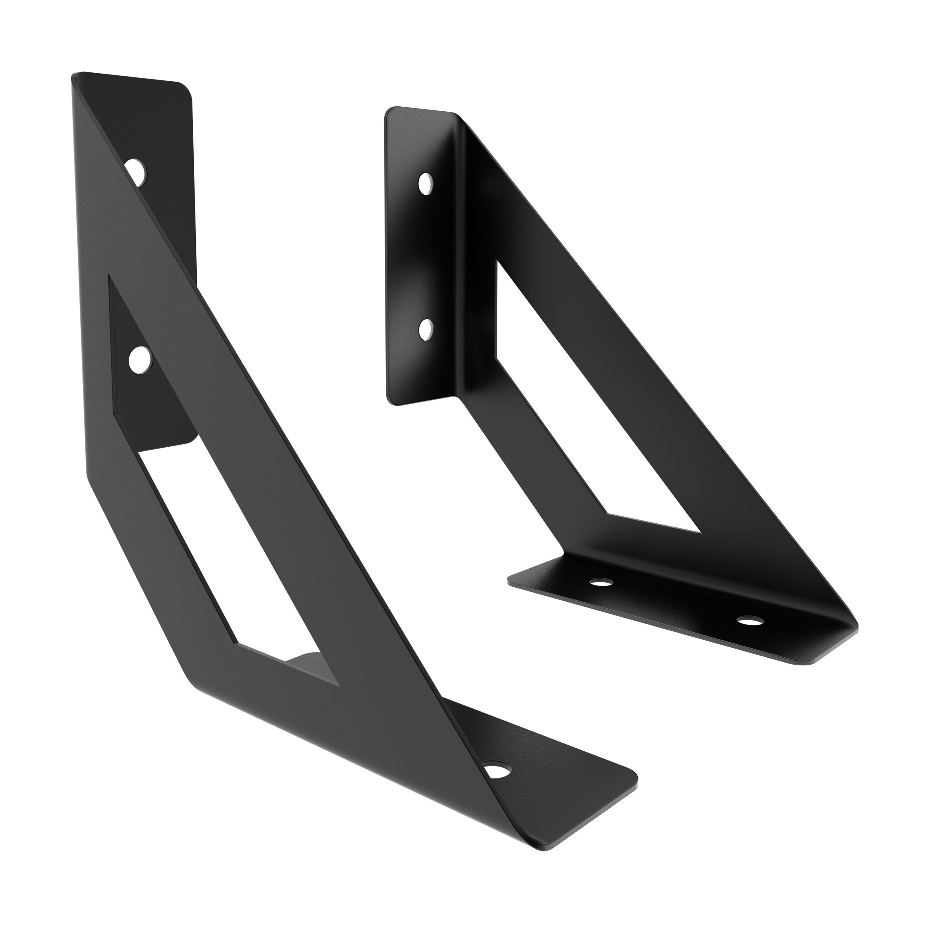 sossai® Wandregalhalter 2er Set Design Regalträger Truss in Schwarzmatt, 2-tlg.