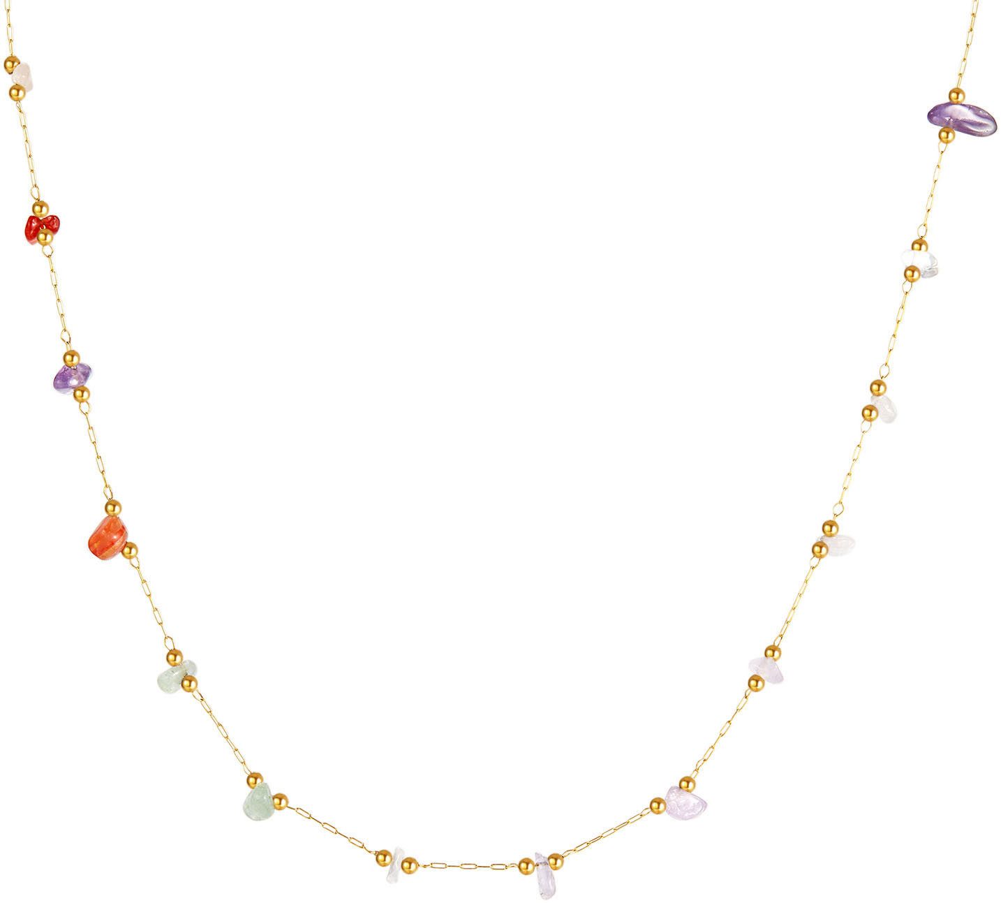 Kette ohne Anhänger Schmuck Geschenk Edelstahl Halsschmuck Halskette Edelstein
