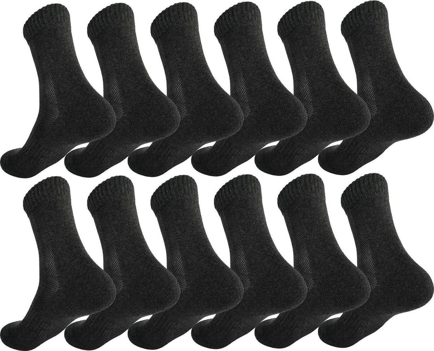 EloModa Sportsocken 12 Paar Sport Frottee Socken Herren Damen Baumwolle; 39-42 43-46 47-50 (12-Paar) Atmungsaktiv