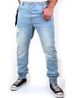 VSCT Destroyed-Jeans VSCT Herren Jeans Noah Cuffed Vintage Bleached Used Look V-5641223 Destroyed Männer-Hose Jeans Slim Fit