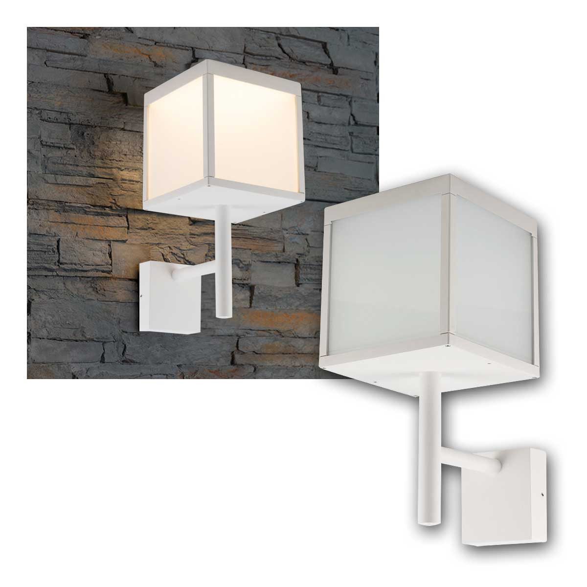 HEITRONIC LED Außen-Wandleuchte LED Wand-Außenleuchte RAVENNA weiß 10W 500lm ww, warmweiß