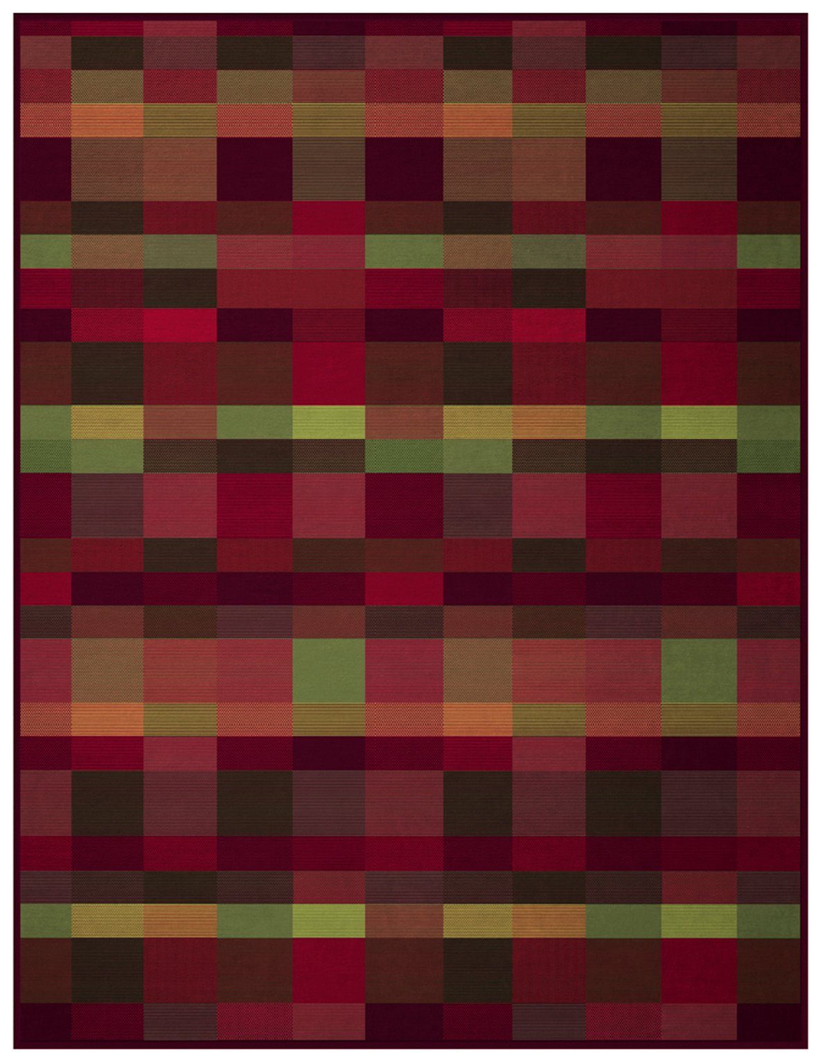 Wohndecke Color Squares red, rot-bunt karierte Decke in 150x200, Baumwoll-M günstig online kaufen
