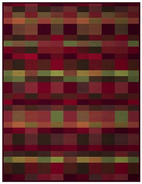 Wohndecke Color Squares red, rot-bunt karierte Decke in 150x200, Baumwoll-Mix, Biederlack, Made in Germany