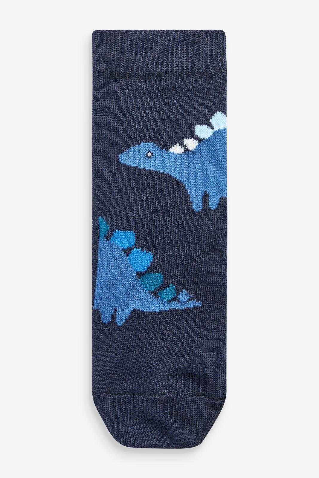 Kurzsocken mit hohem 7er-Pack Baumwollanteil, Dino Socken Next (1-Paar) Blue