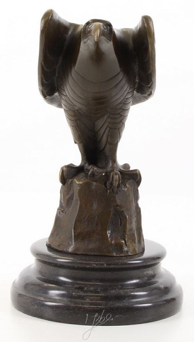 12,1 H. 21,1 Schwarz Casa cm 20,6 Art - x / Dekofigur Skulptur Adler Deco Designer x Padrino Luxus Bronze Bronzefigur