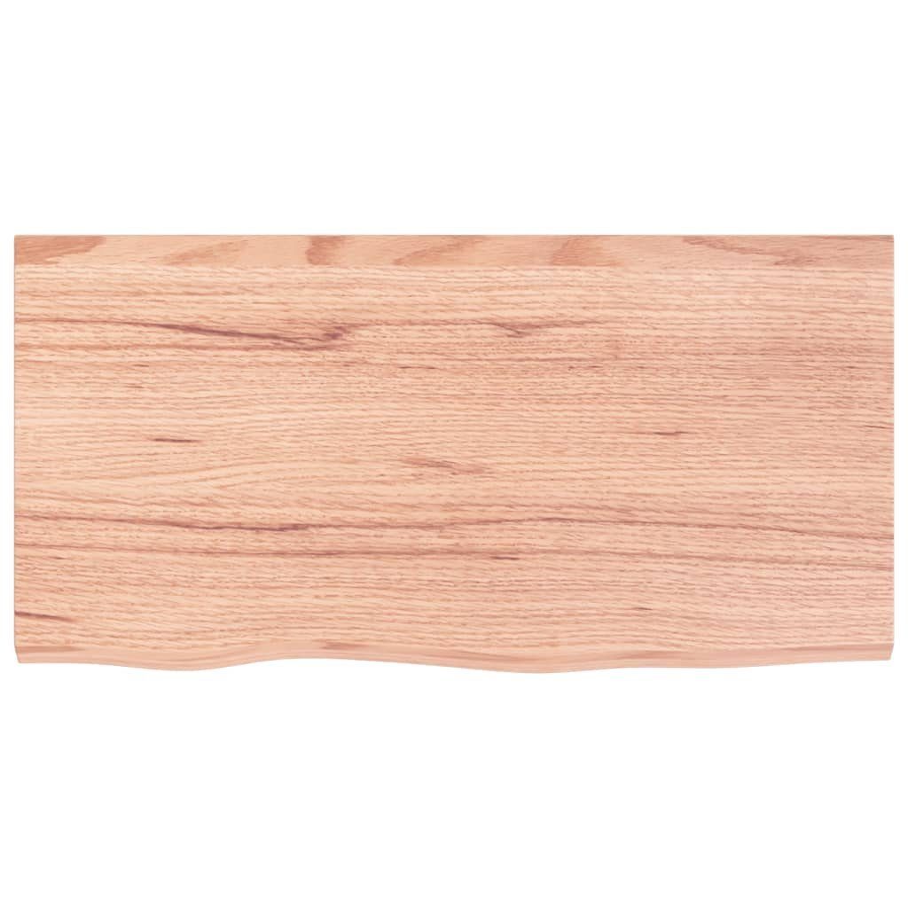 cm Massivholz Tischplatte Eiche furnicato Behandelt Hellbraun 80x40x(2-4)