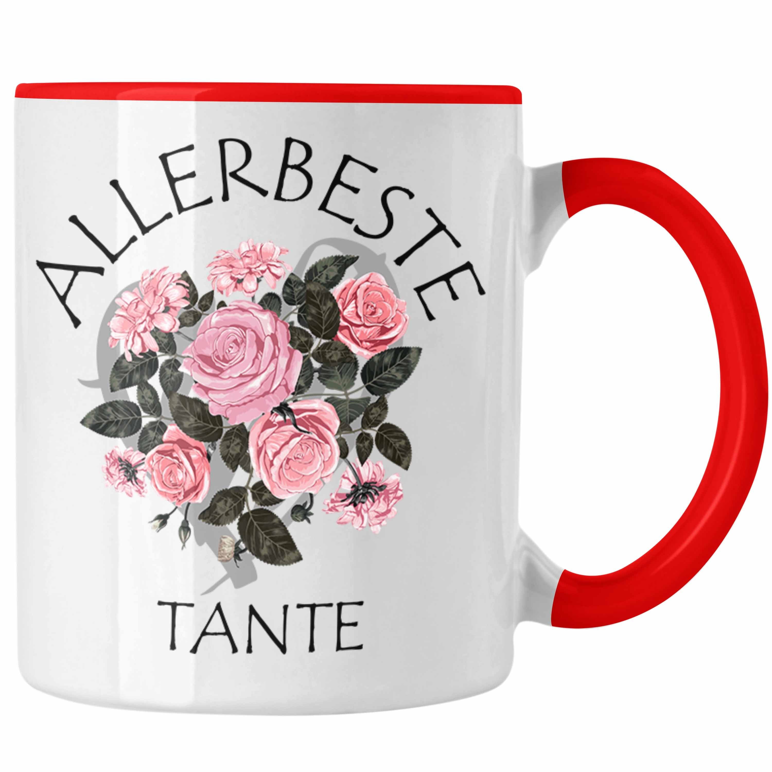 Geschenk Trendation Tasse Tasse Trendation - Rot Beste der Tante für Beste Geburtstag Welt Kaffeetasse Geschenkidee Tante