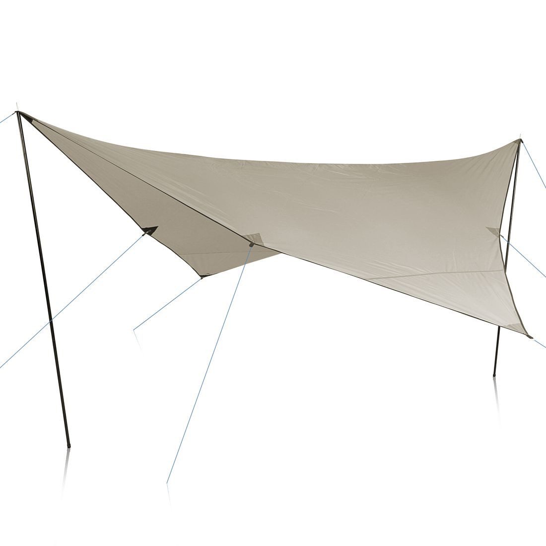 Sonnensegel yourGEAR Sonnensegel Atrani 3x3 m Tarp 2 Aufstellstangen Wasserdicht