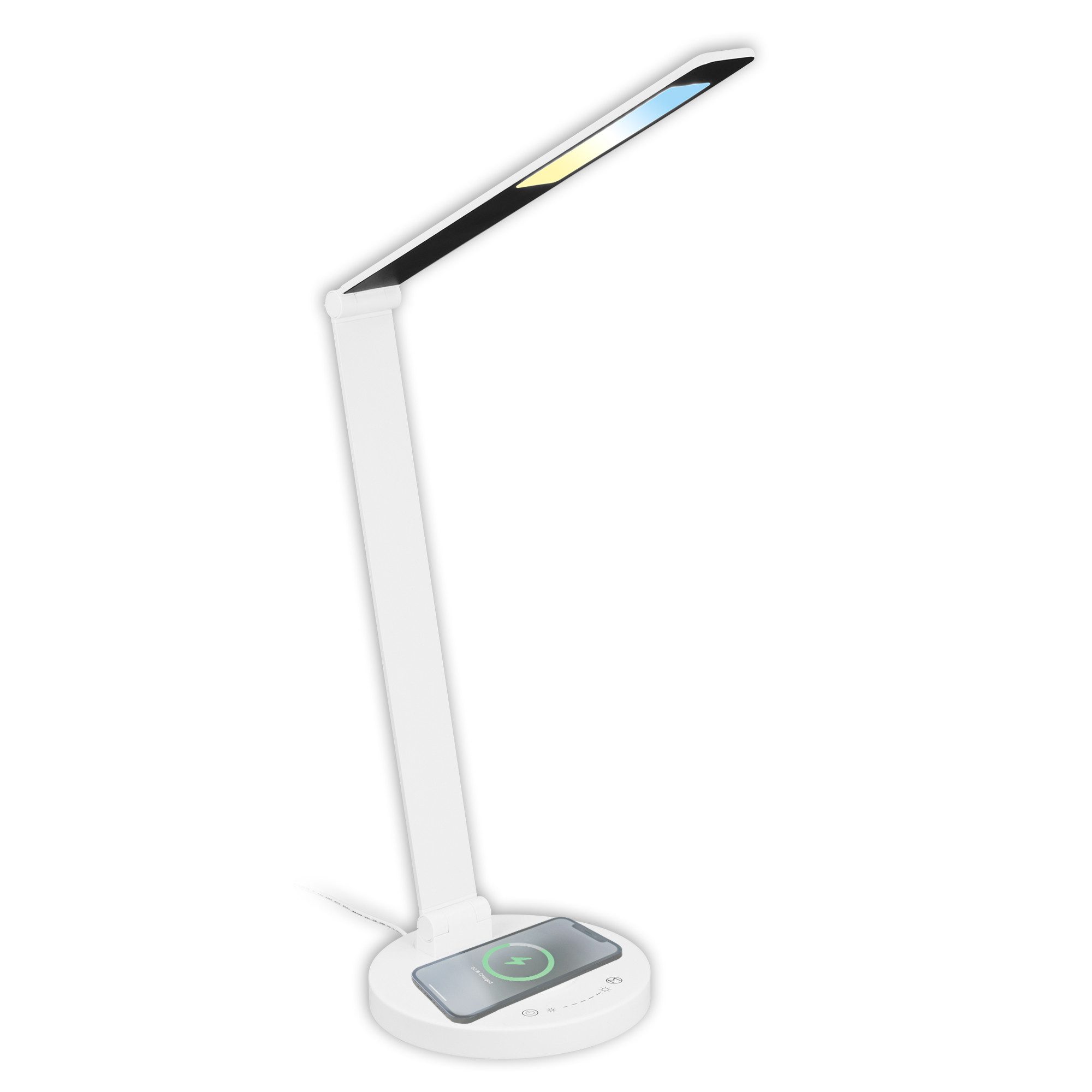 Briloner Leuchten Tischleuchte LED Tischlampe Schreibtisch Home Office, LED fest integriert, 2700K - Extra - Warmweiß, LED Tischlampe 18x44 cm (DxH) Weiß 6,2W Leselampe Büro Kinderzimmer