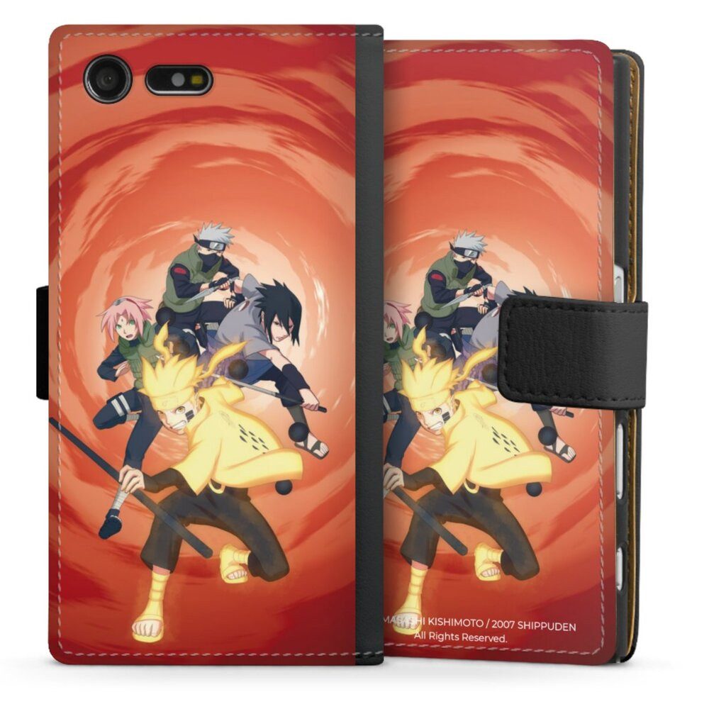 DeinDesign Handyhülle Naruto Shippuden Sasuke Sakura Team 7, Sony Xperia X Compact Hülle Handy Flip Case Wallet Cover