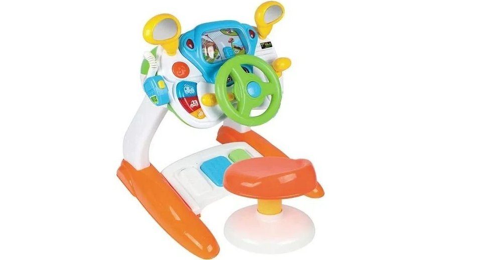 COSTWAY Spielzeug-Lenkrad Fahrspielzeug, mit Hocker, Licht, Musik, Hupe,  Megaphon