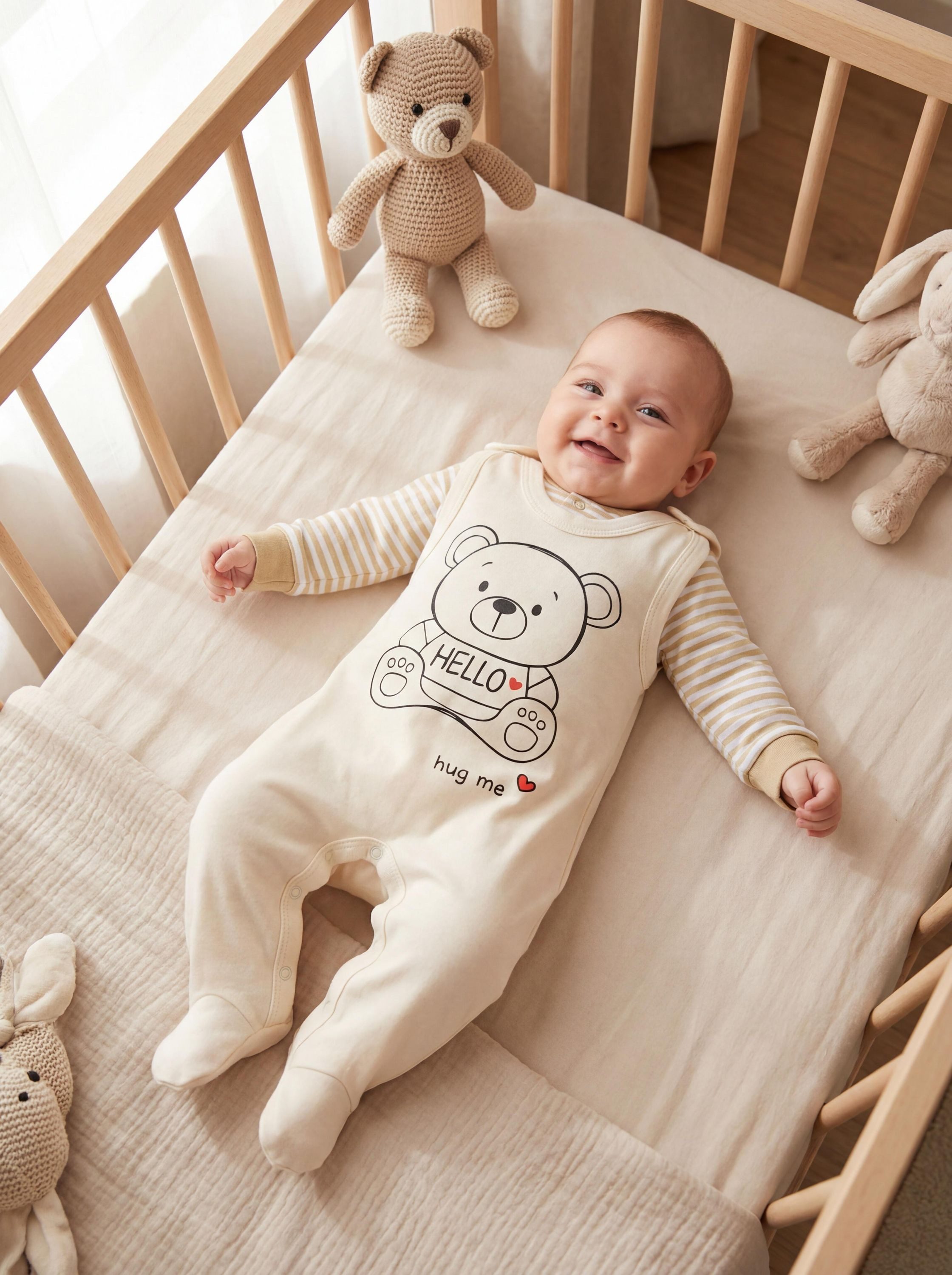 TupTam Strampler TupTam Baby Mädchen Jungen Strampler mit Langarmshirt Aufdruck Spruch