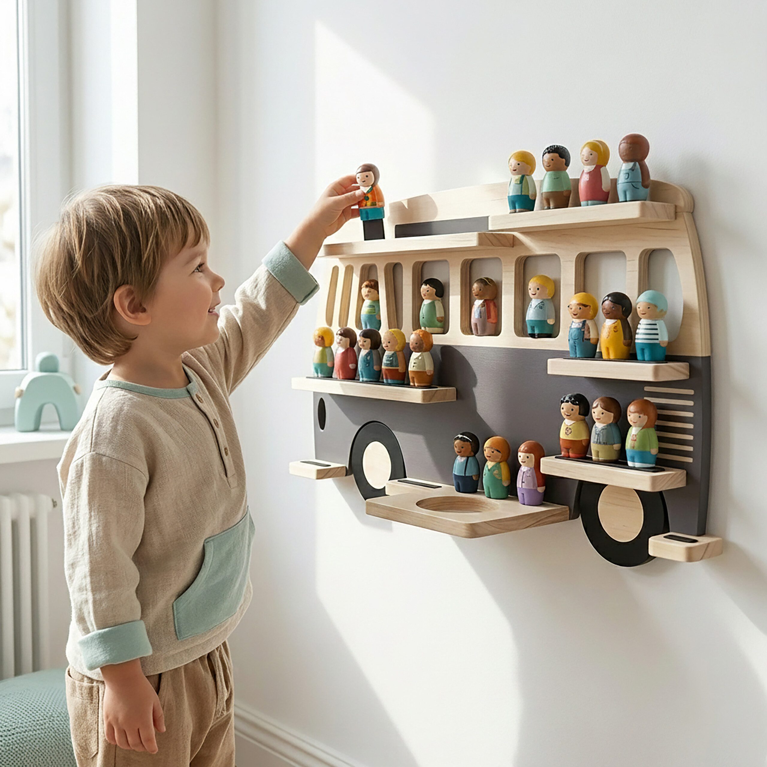 relaxdays Kinderregal Toniebox Regal Bus, 1-tlg. – Bild 5 von 5