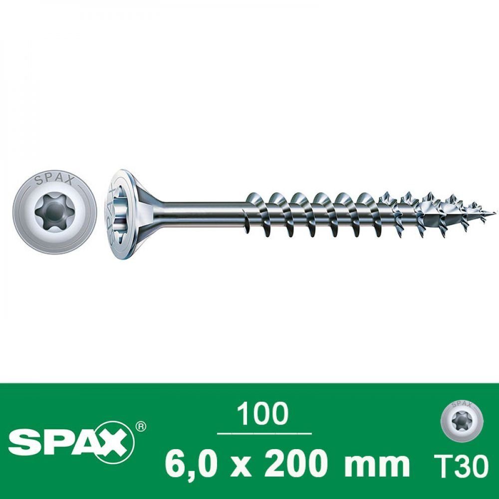 Spanplattenschraube 6x200 SPAX Senkkopf 30 TX 100 Spax St/Box