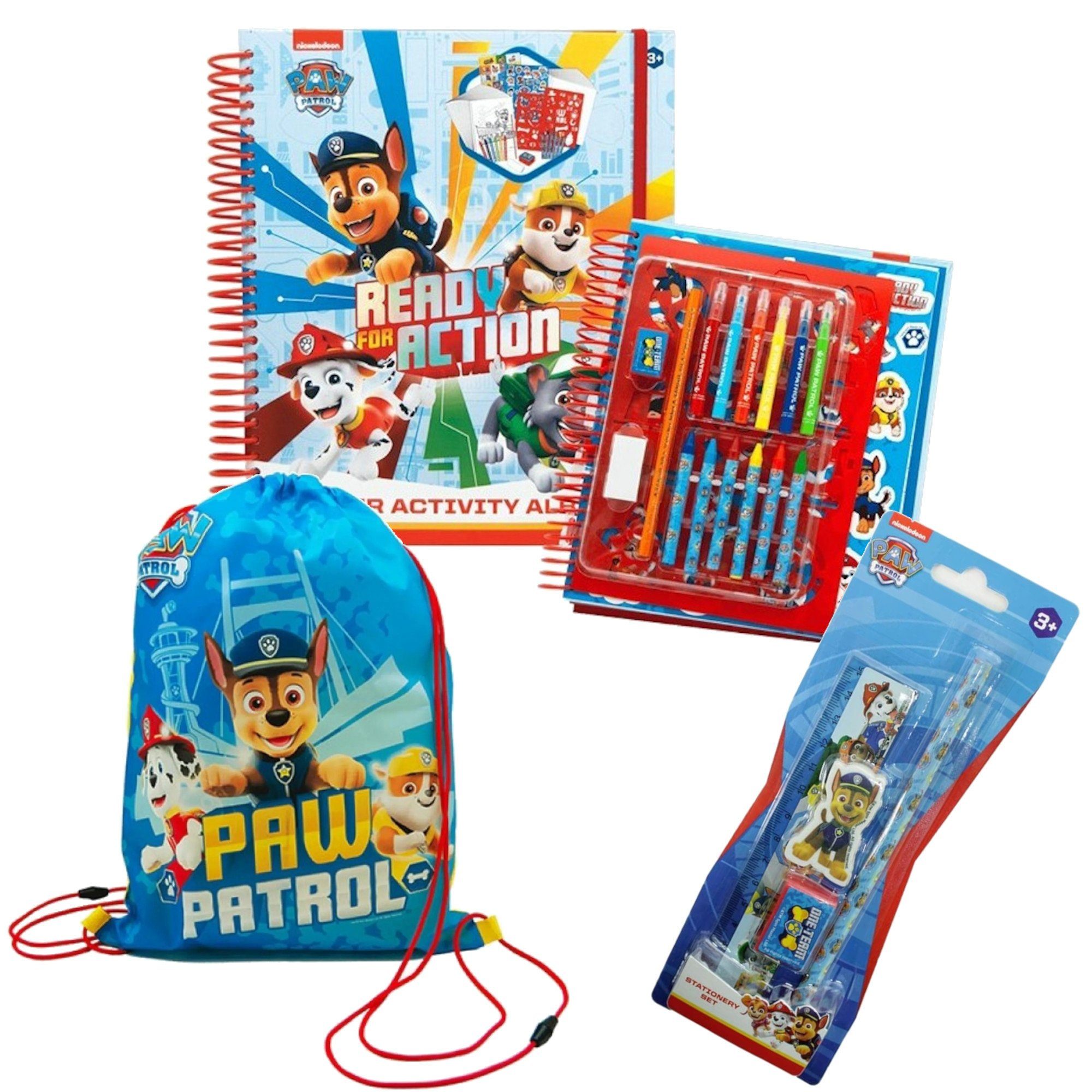 - Schul-Set Paw Kreativset Master Spin Großes Schreibwaren-Set, Patrol Turnbeutel) (Malbuch,