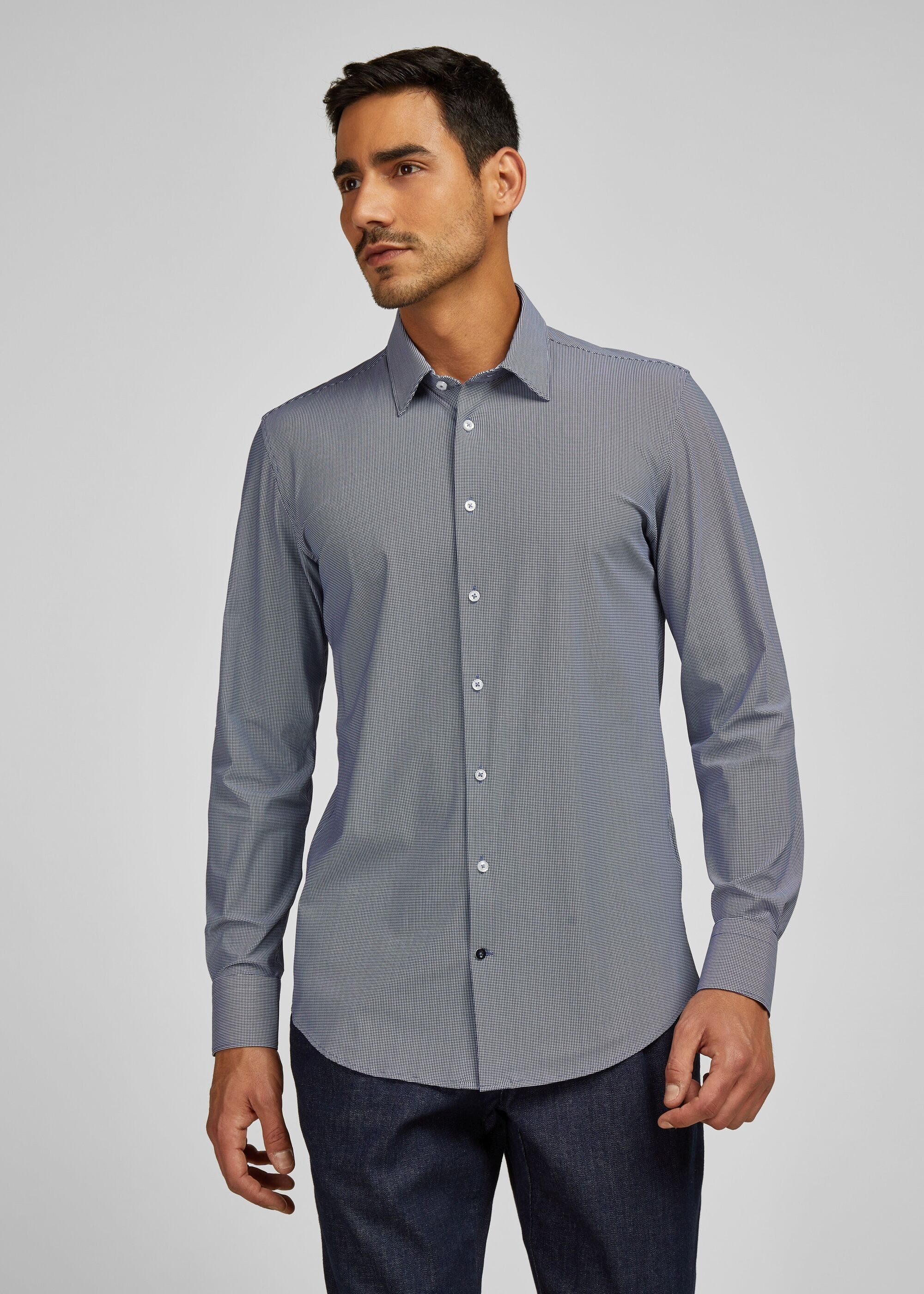 HECHTER PARIS Langarmhemd mit klassischem Kent-Kragen