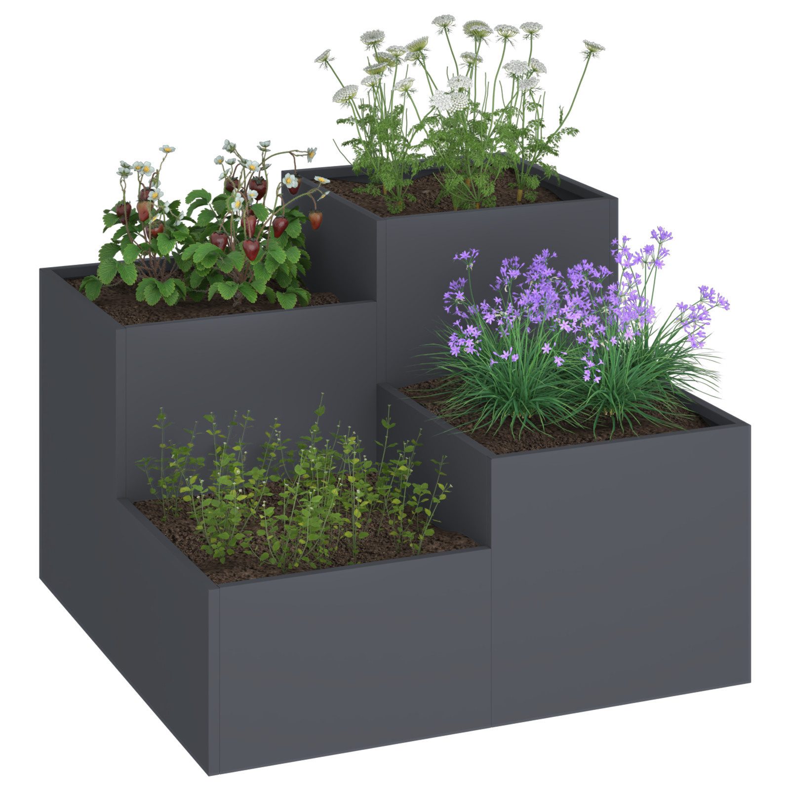 vidaXL Blumentopf Pflanzkübel 100x100x60 cm Anthrazit günstig online kaufen