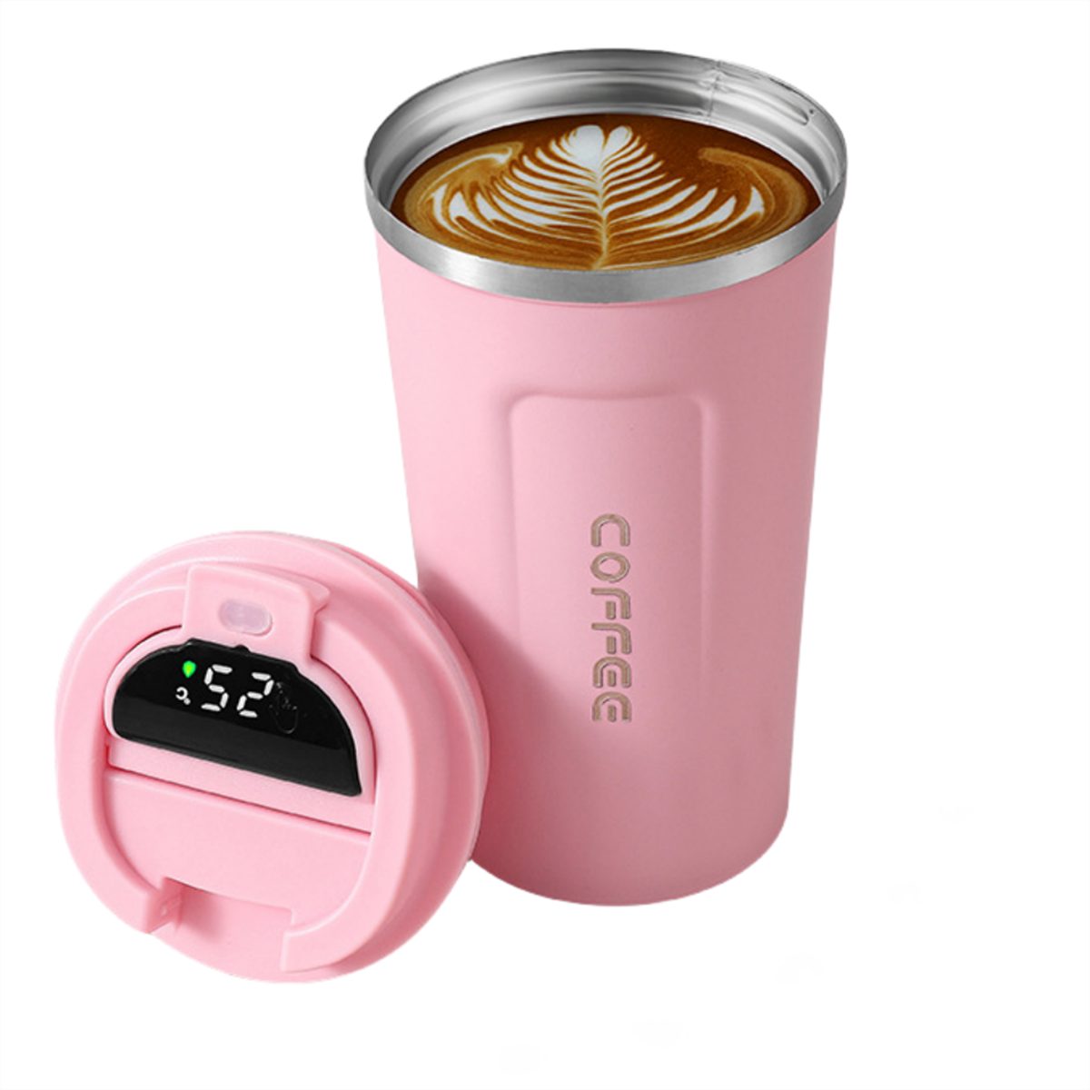 Autokaffeetasse der Isolierung Intelligente selected Temperaturmessung und Rosa Thermobecher carefully