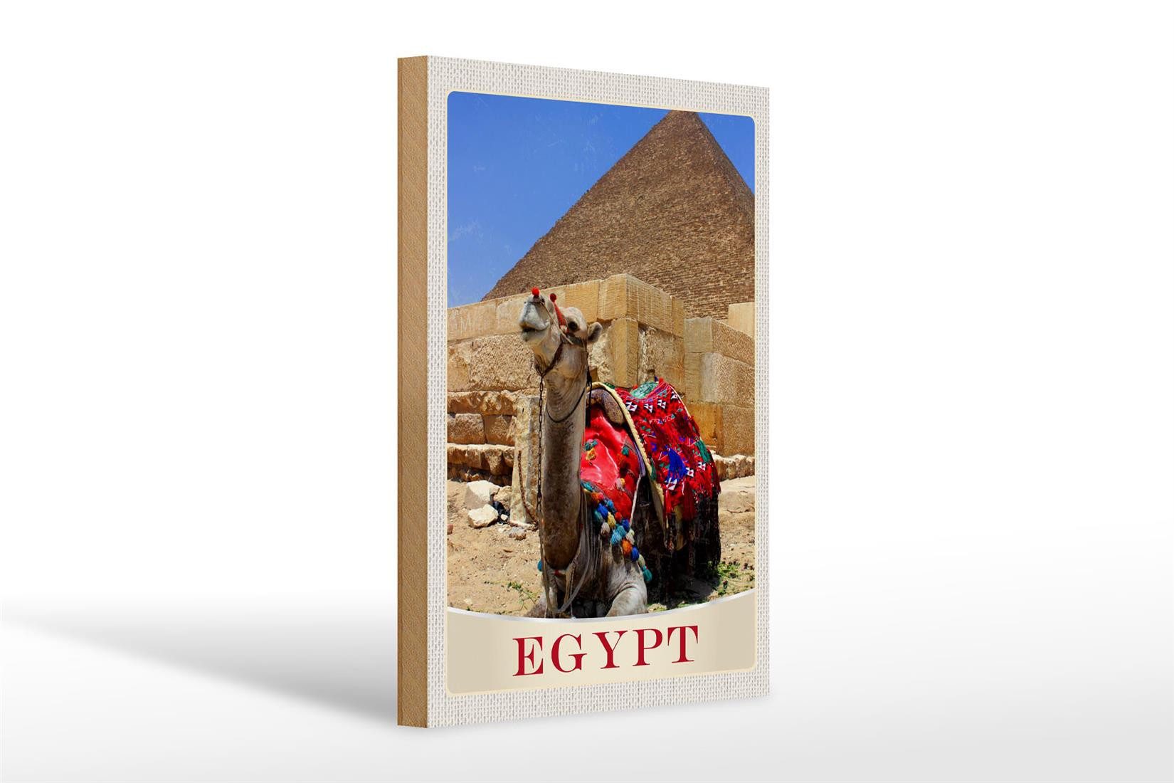 Holzbild Reise 20x30cm Ägypten Afrika Kamel Wüste Urlaub