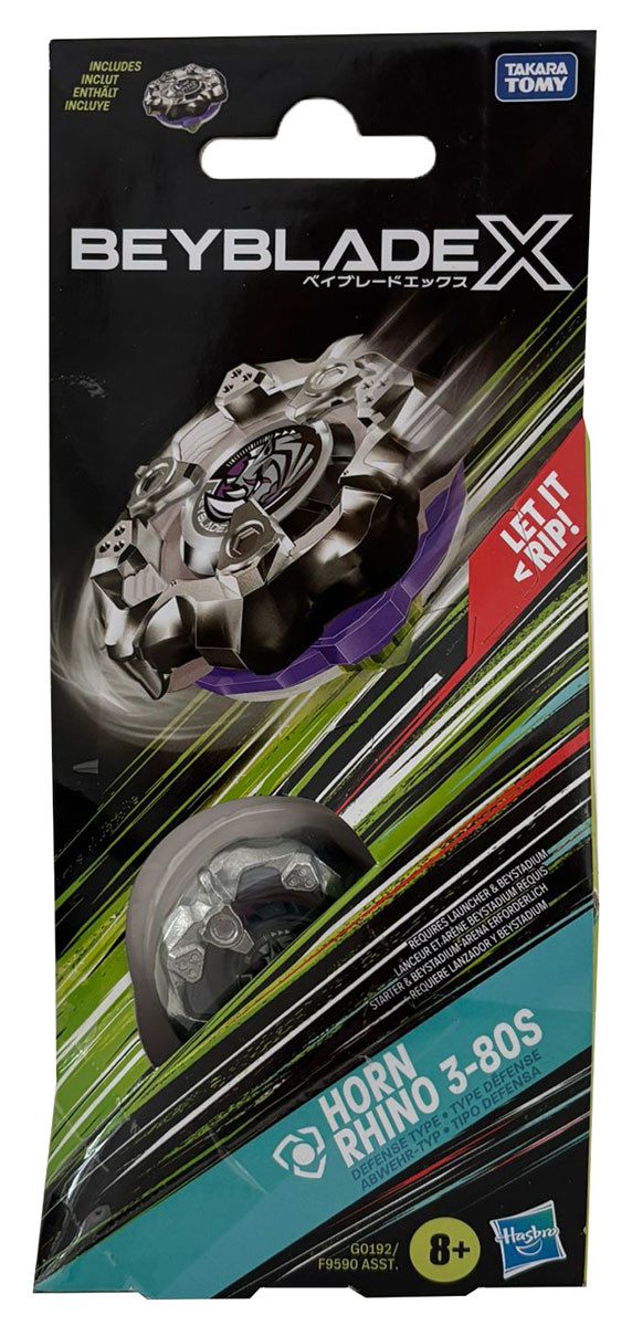Beyblade Speed-Kreisel Beyblade X Horn Rhino 3-80S Booster Pack – rechtsdrehender Abwehr-Krei