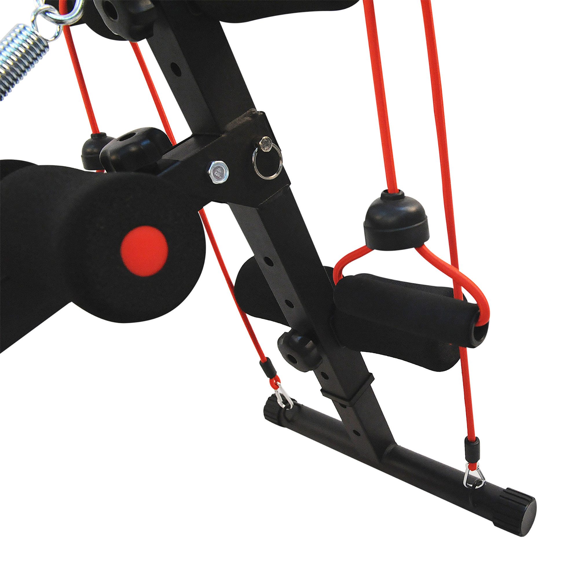 MC Star Bauchtrainer Trainingsbank Sit Up Bank Widerstandsbänder verstellbar bis 120kg (37,5x55,5x50-68cm)