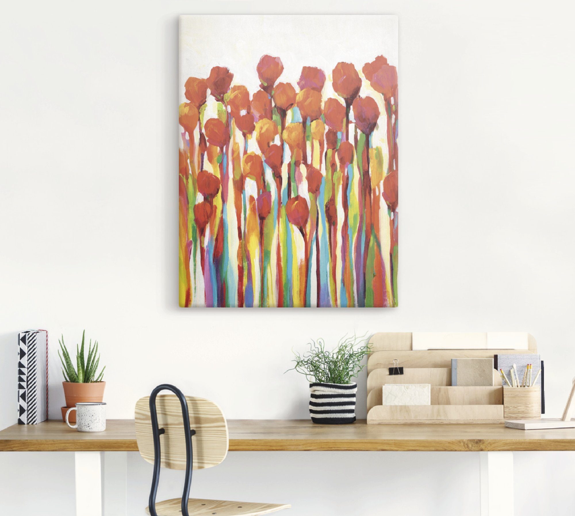 Artland Leinwandbild Strotzen mit Farben I, Blumenwiese (1 St), auf Holzrahmen gespannt