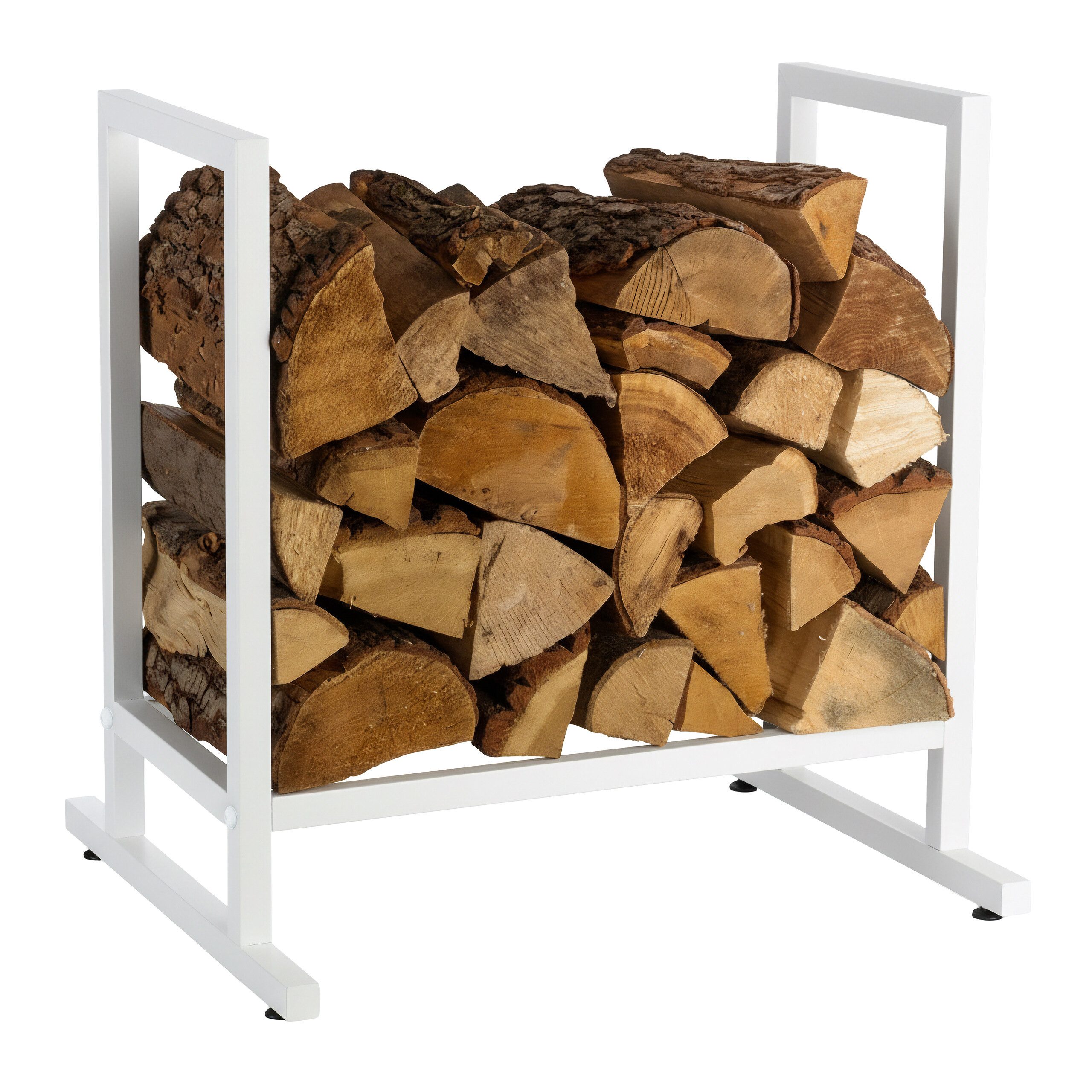 relaxdays Kaminholzregal Modernes Kaminholzregal aus Metall, BxTxH:60x49x62 cm, (1-St), weiß