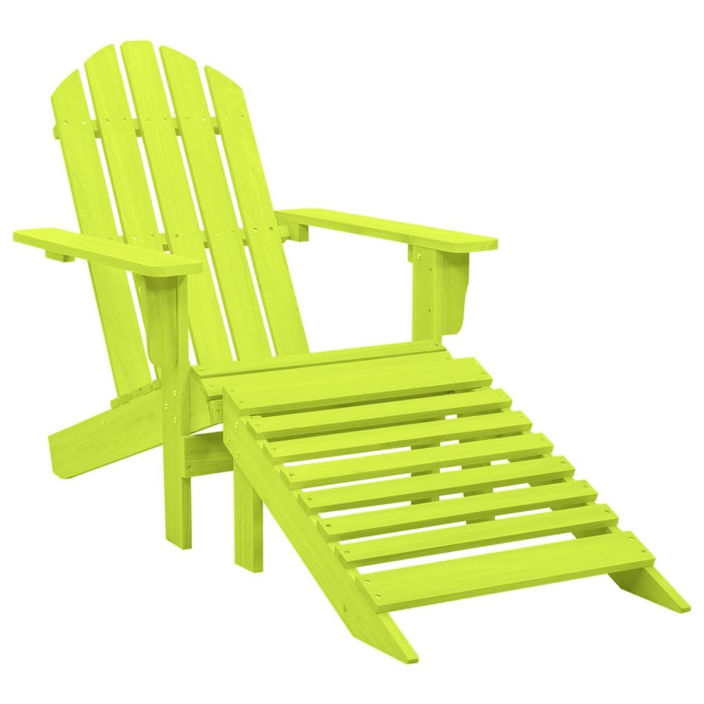 furnicato Gartenstuhl Adirondack-mit Fußteil Massivholz Tanne Grün (1 St)