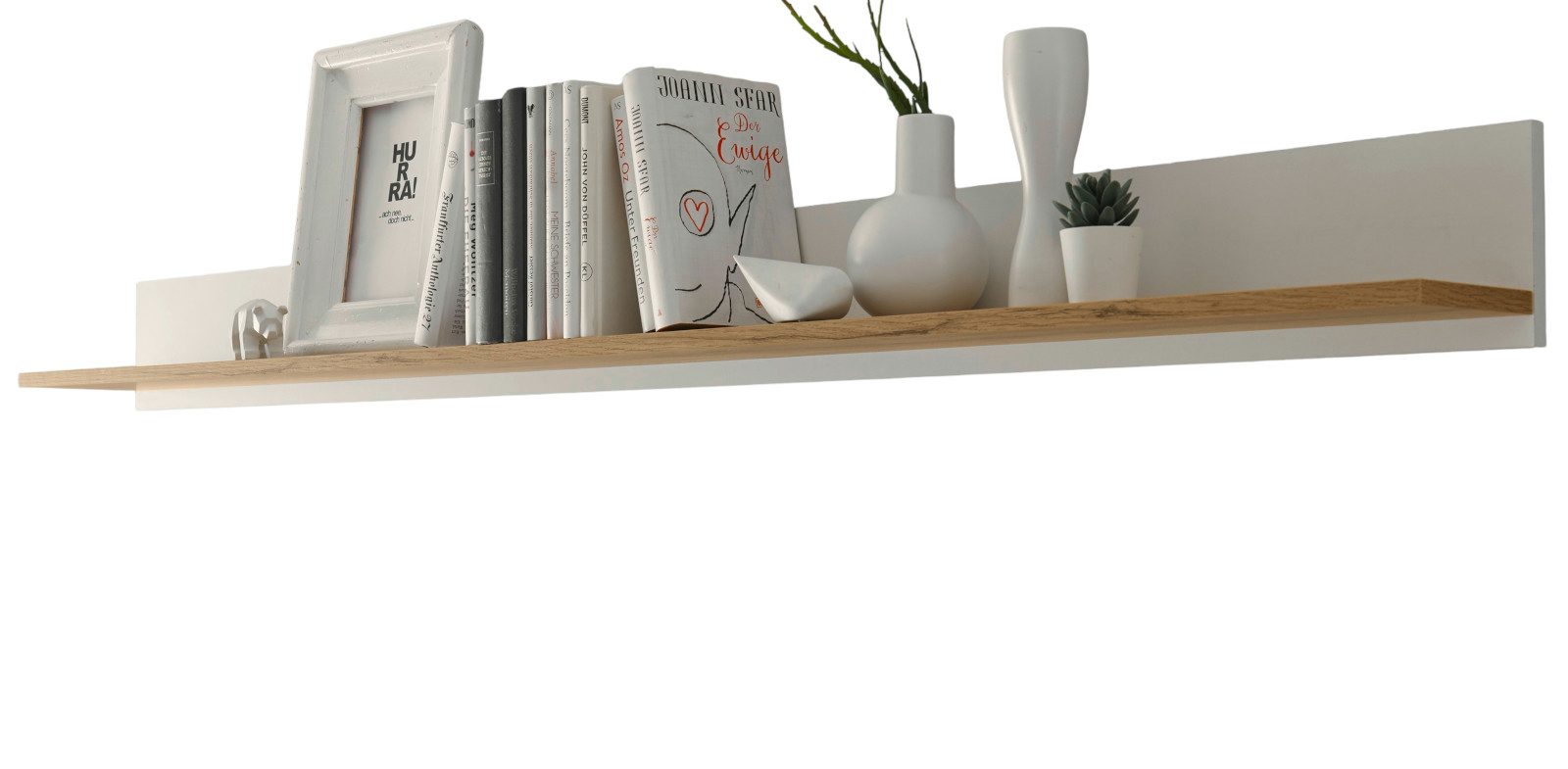 Furn.Design Wandboard Center, in weiß matt und Eiche Wotan, mit Rückwandpaneel
