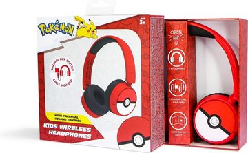 OTL Pokémon Poké Ball Kinder-Kopfhörer, kabellos, Rot Kinder-Kopfhörer (Bluetooth, Zusätzliches 3,5-mm-Audio-Sharing-Kabel im Lieferumfang enthalten)