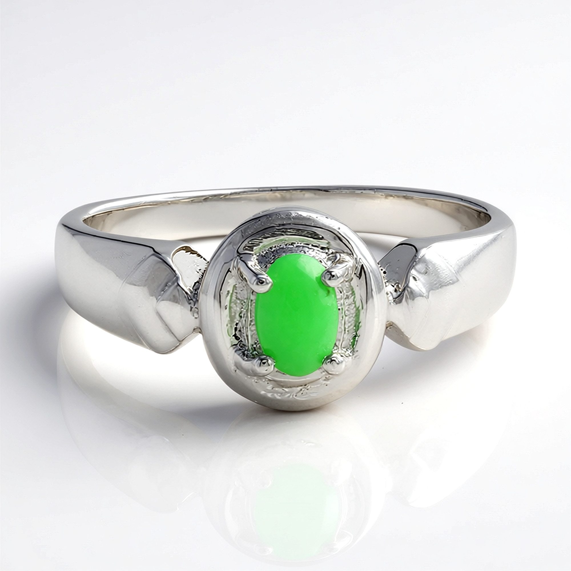 Cavill Solitärring Ring aus Sterlingsilber mit 0,39 ct Chrysopras, ovaler Cabochon (1-tlg)