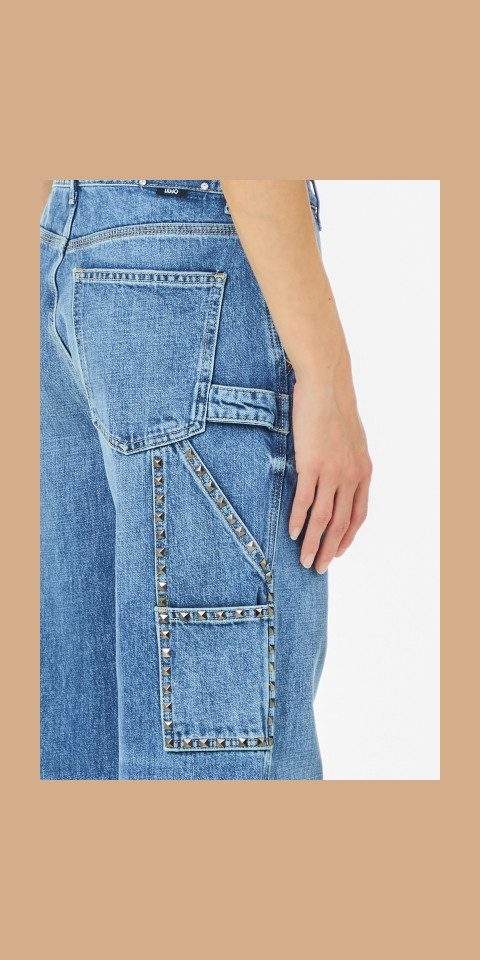Liu Jo Weite Jeans - Jeans - Damenjeans - Weite Jeans mit Nieten - PANTS