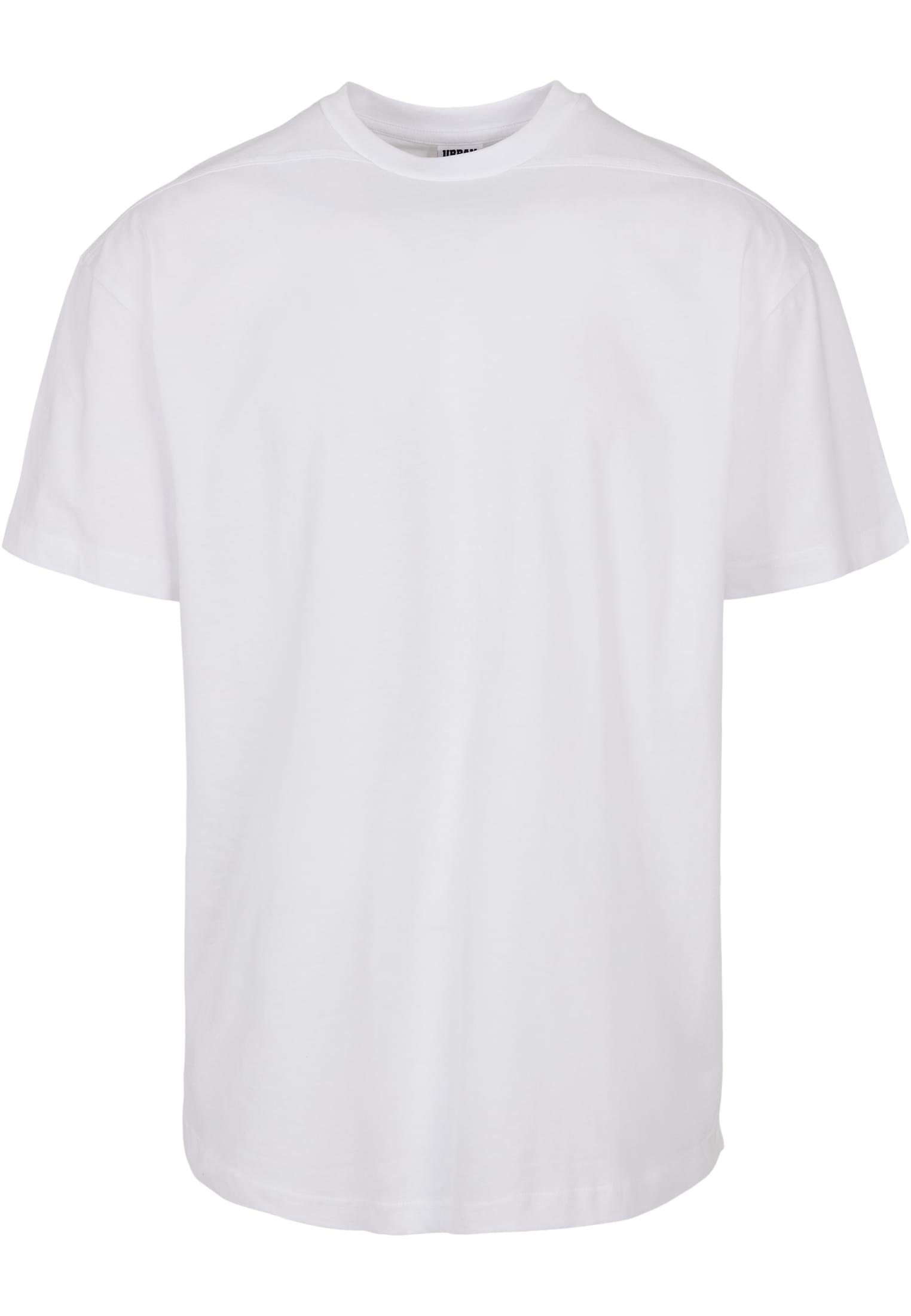URBAN CLASSICS Tee Herren Curved white (1-tlg) Shoulder Recycled Kurzarmshirt