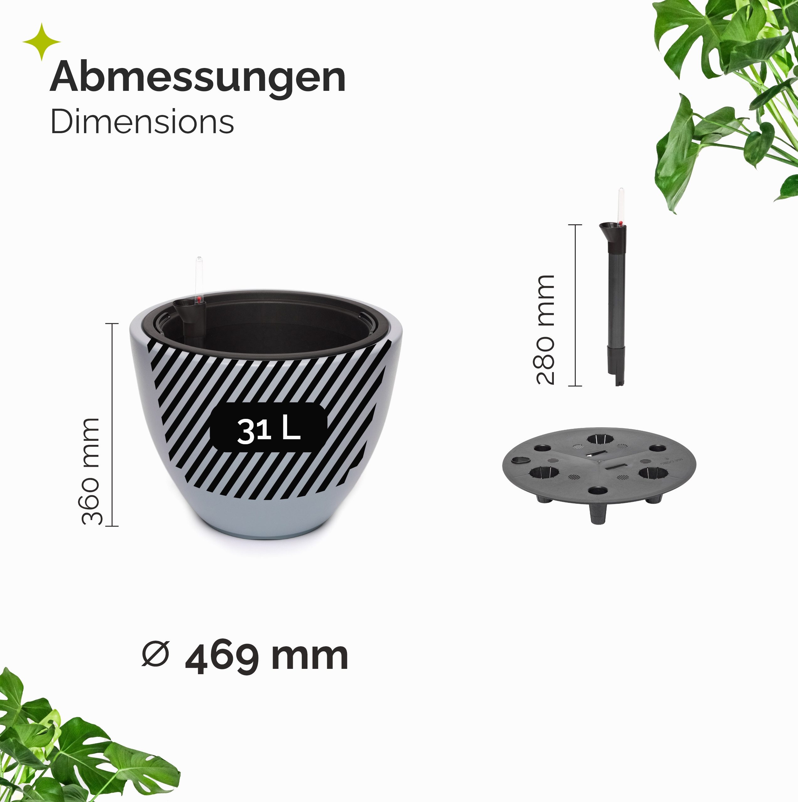 Garronda Blumentopf Blumentopf mit Bewässerungssystem für günstig online kaufen