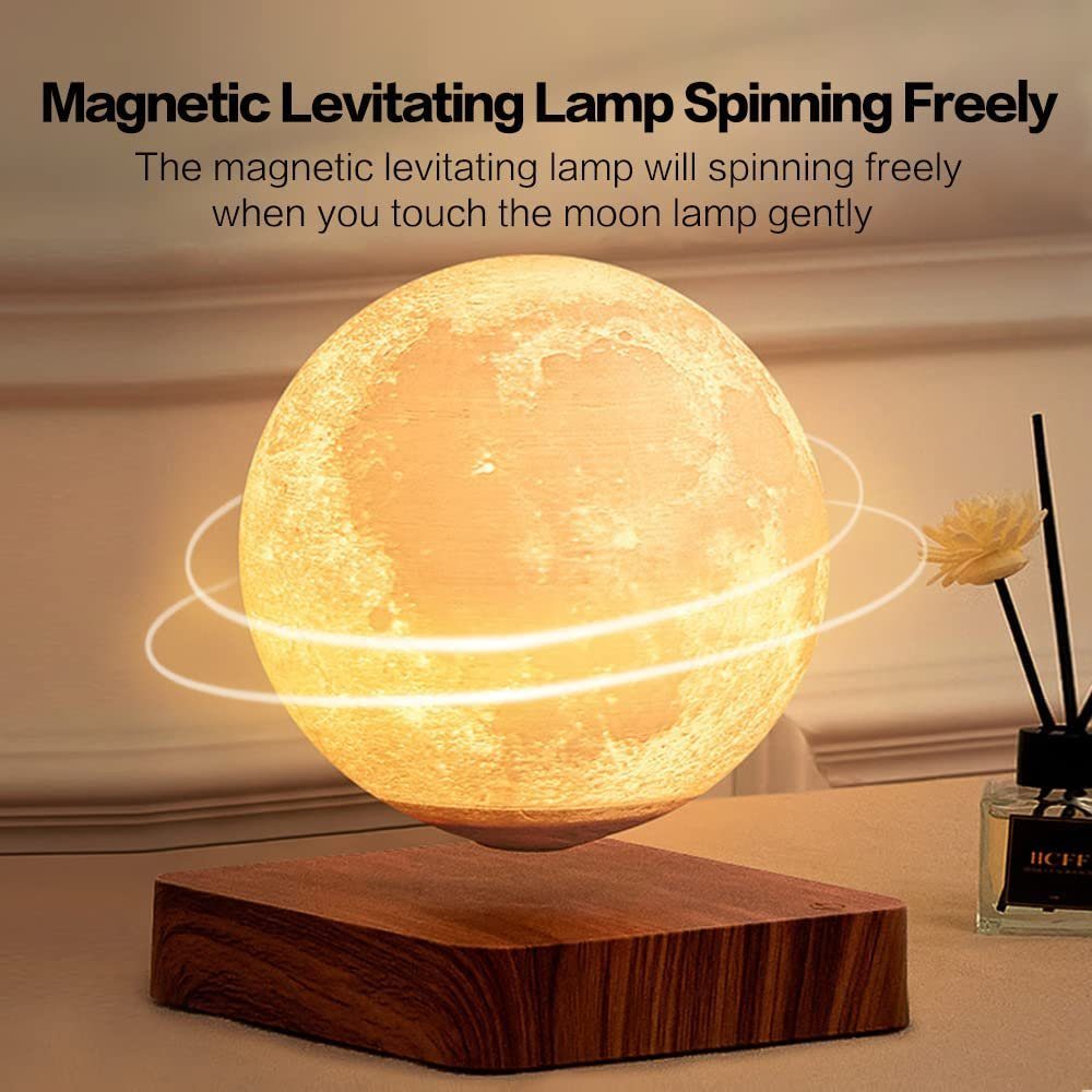 Ø15cm Schwebende 3D LED Mond Lampe in Braun
