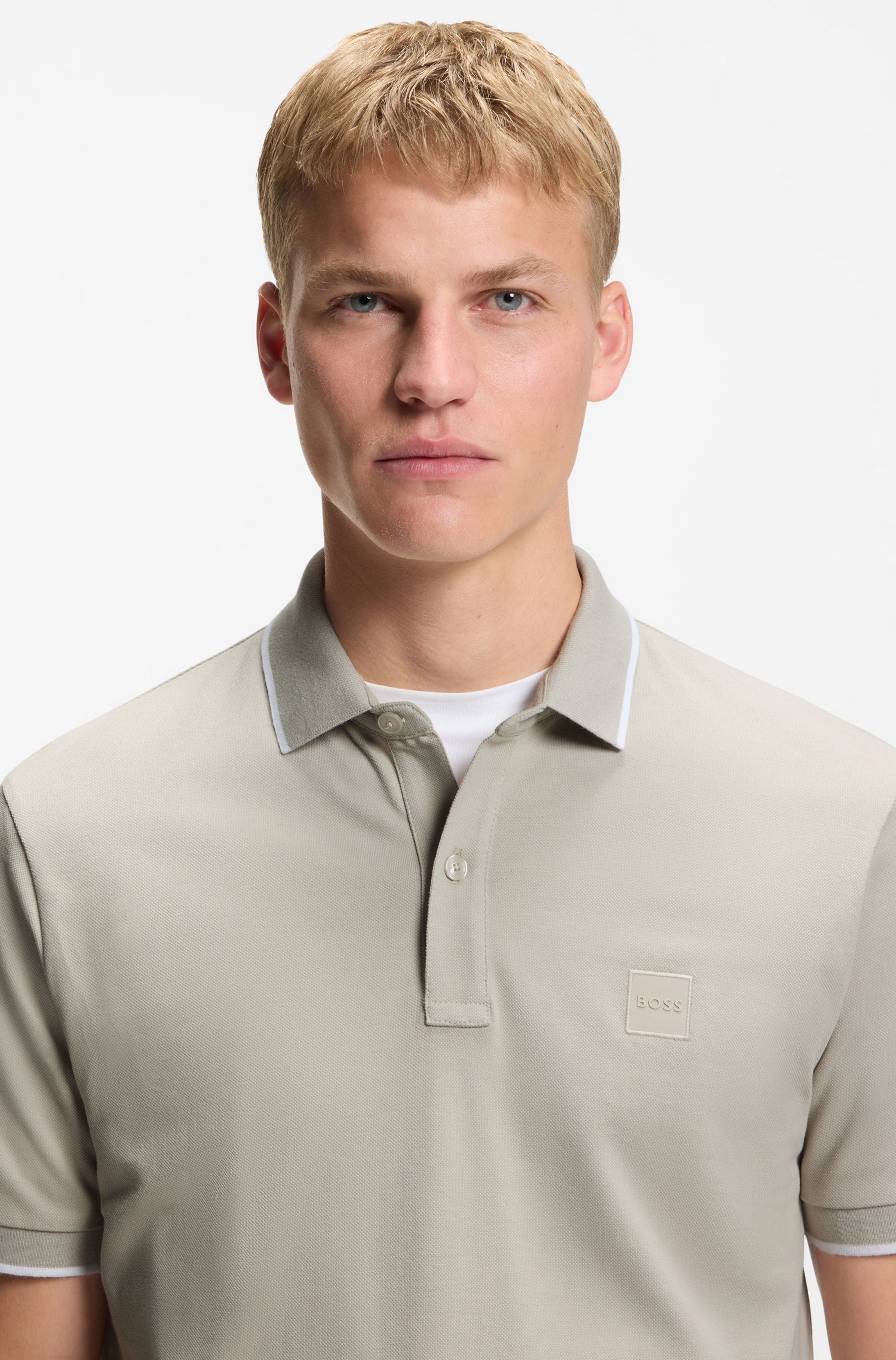BOSS ORANGE Poloshirt Passertip mit BOSS Logo-Badge