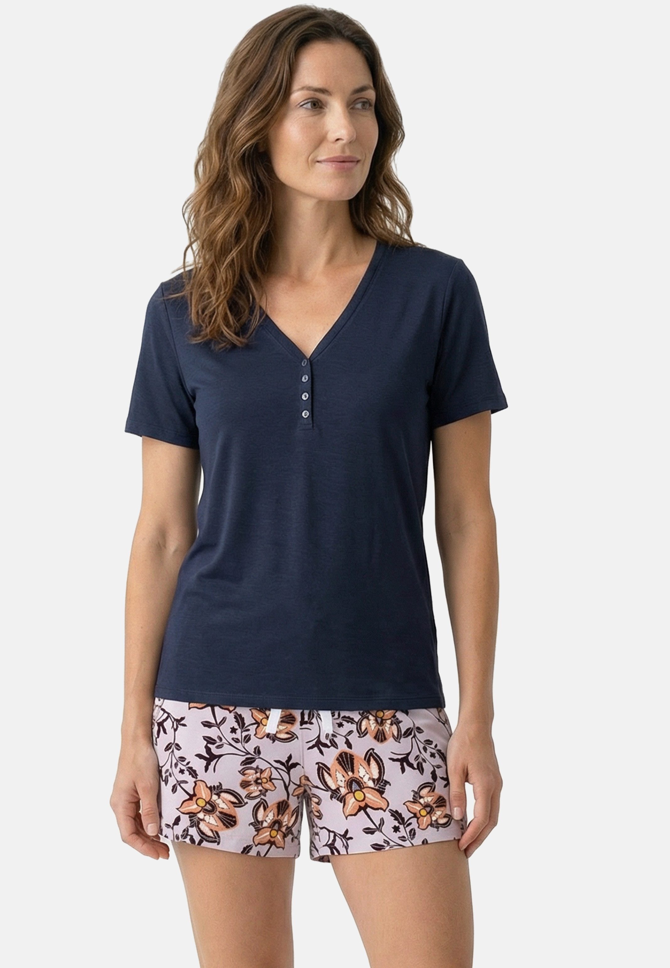Schiesser Pyjama Mix & Relax (Set, 2 tlg) Schlafanzug - Baumwolle - Atmungsaktiv