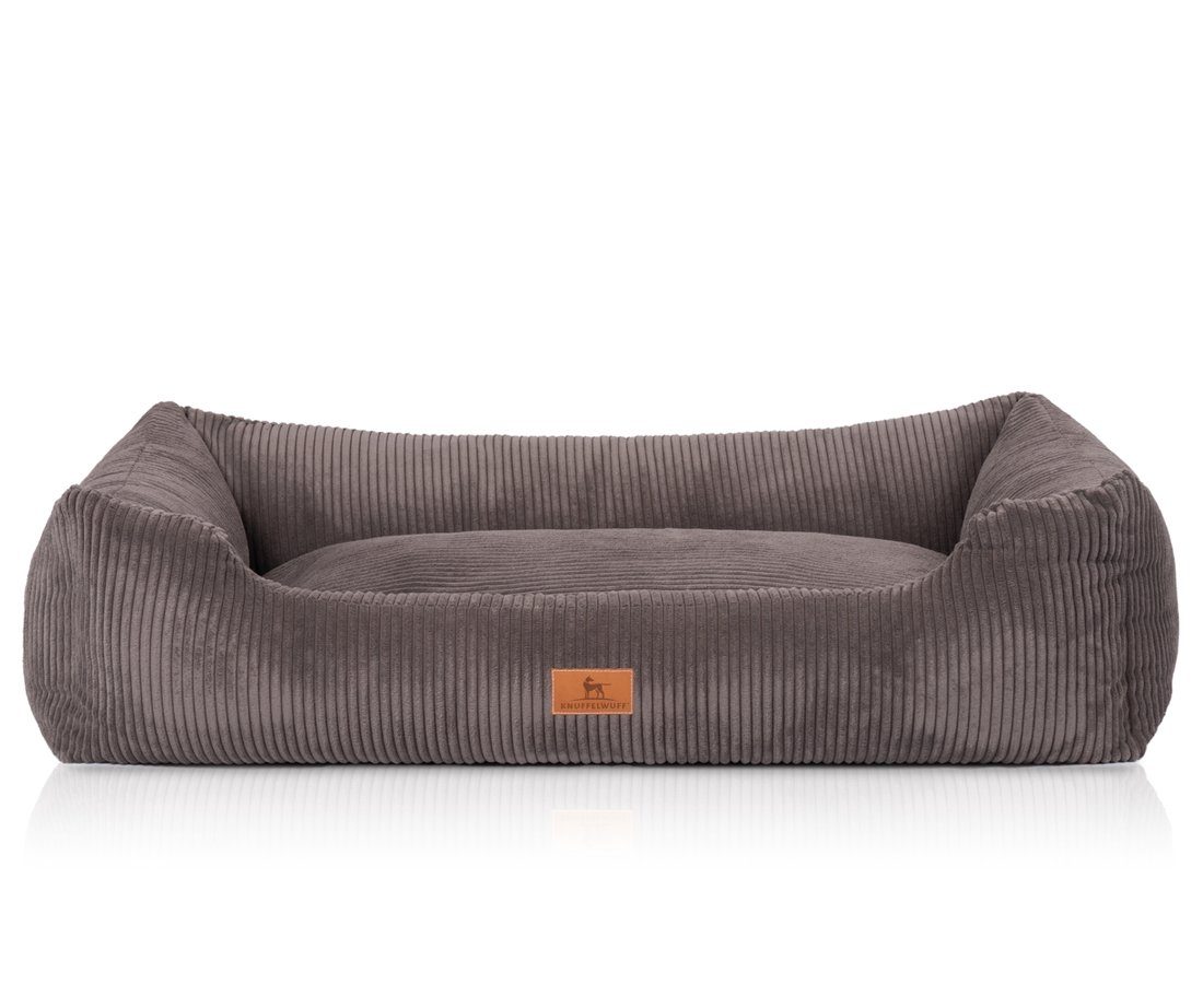 Knuffelwuff Tierbett Hundebett aus Cord Olivia, Schaumstoffflocken – Bild 2 von 3