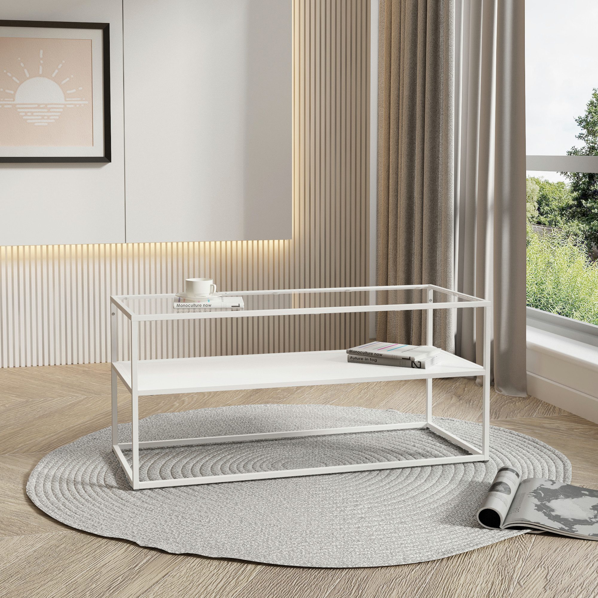 en.casa Couchtisch, »Solund« Beistelltisch Stahl 102x43x46 günstig online kaufen