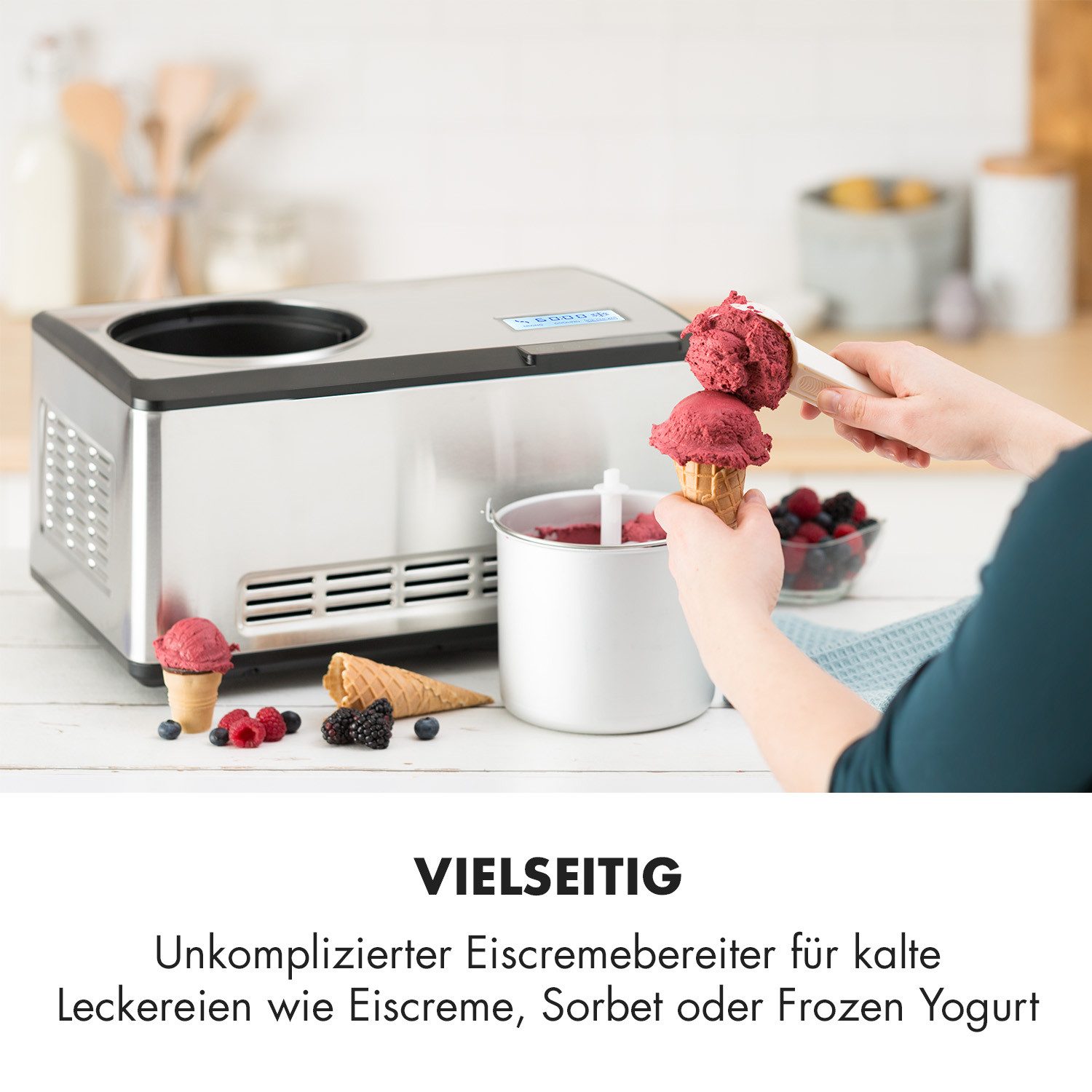 Klarstein Eismaschine Dolce Bacio, 2 l, 180 W