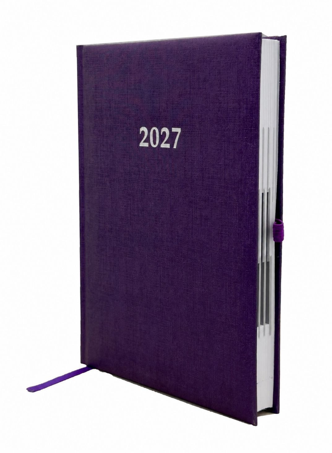 ADINA Buchkalender 2027 ADINA Buchkalender Chefplaner A5 violett-metallic 1 Tag 1 Seite