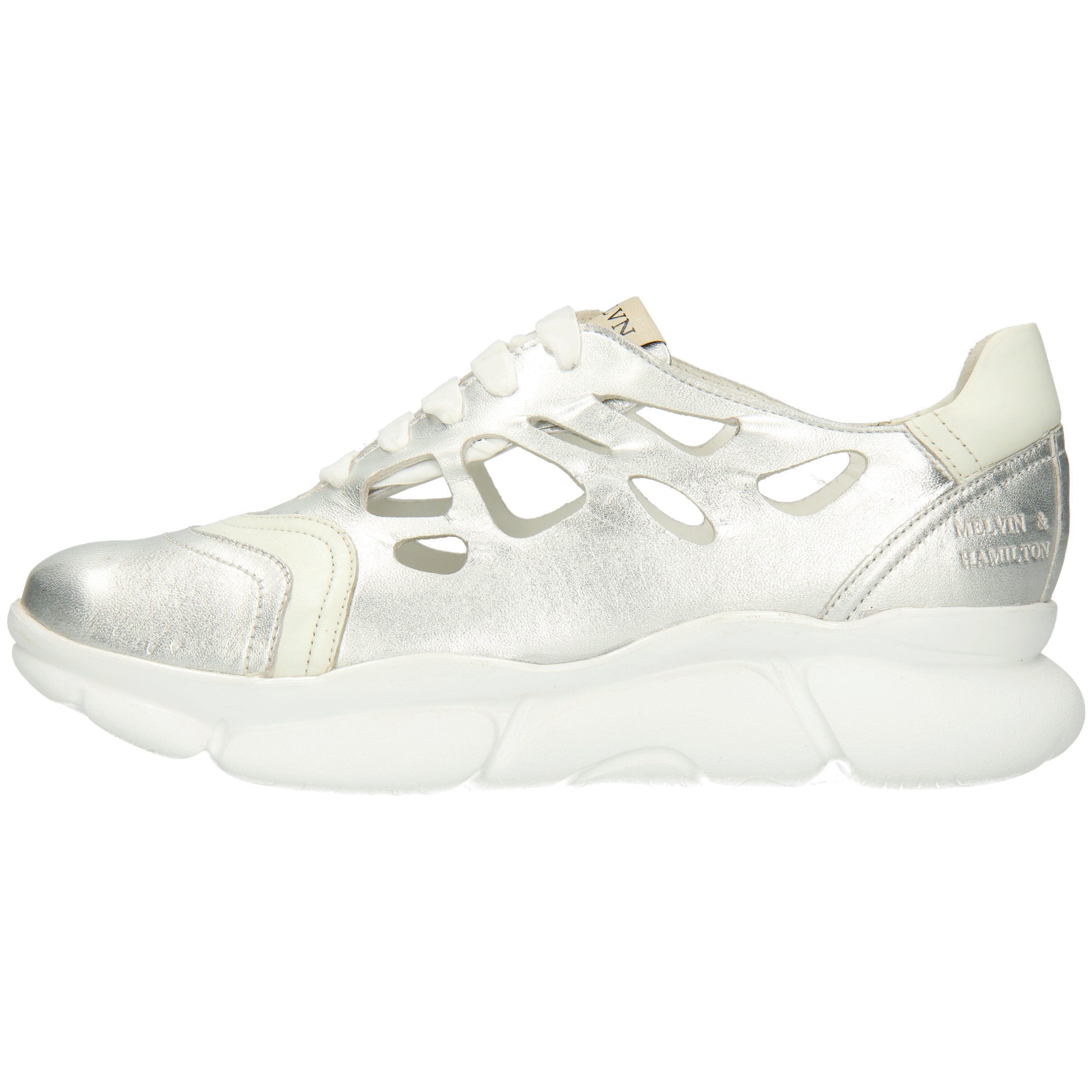 Extra Silver Sneaker Metallic Melvin 2 Flex White Avril Hamilton &