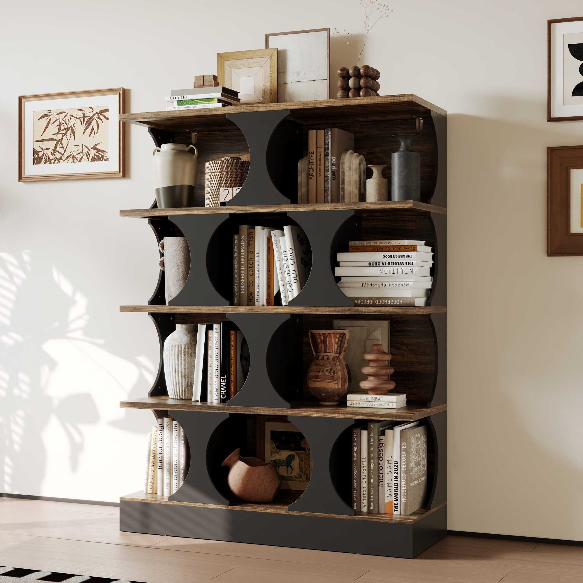 FUFU&GAGA Bücherregal Vitrine mit offenen Fächern, MDF günstig online kaufen