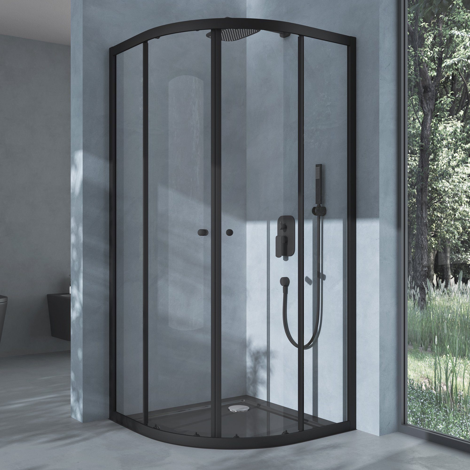 doporro Eckdusche Duschkabine Viertelkreis 2 Schiebetüren Klarglas Groß Ans günstig online kaufen