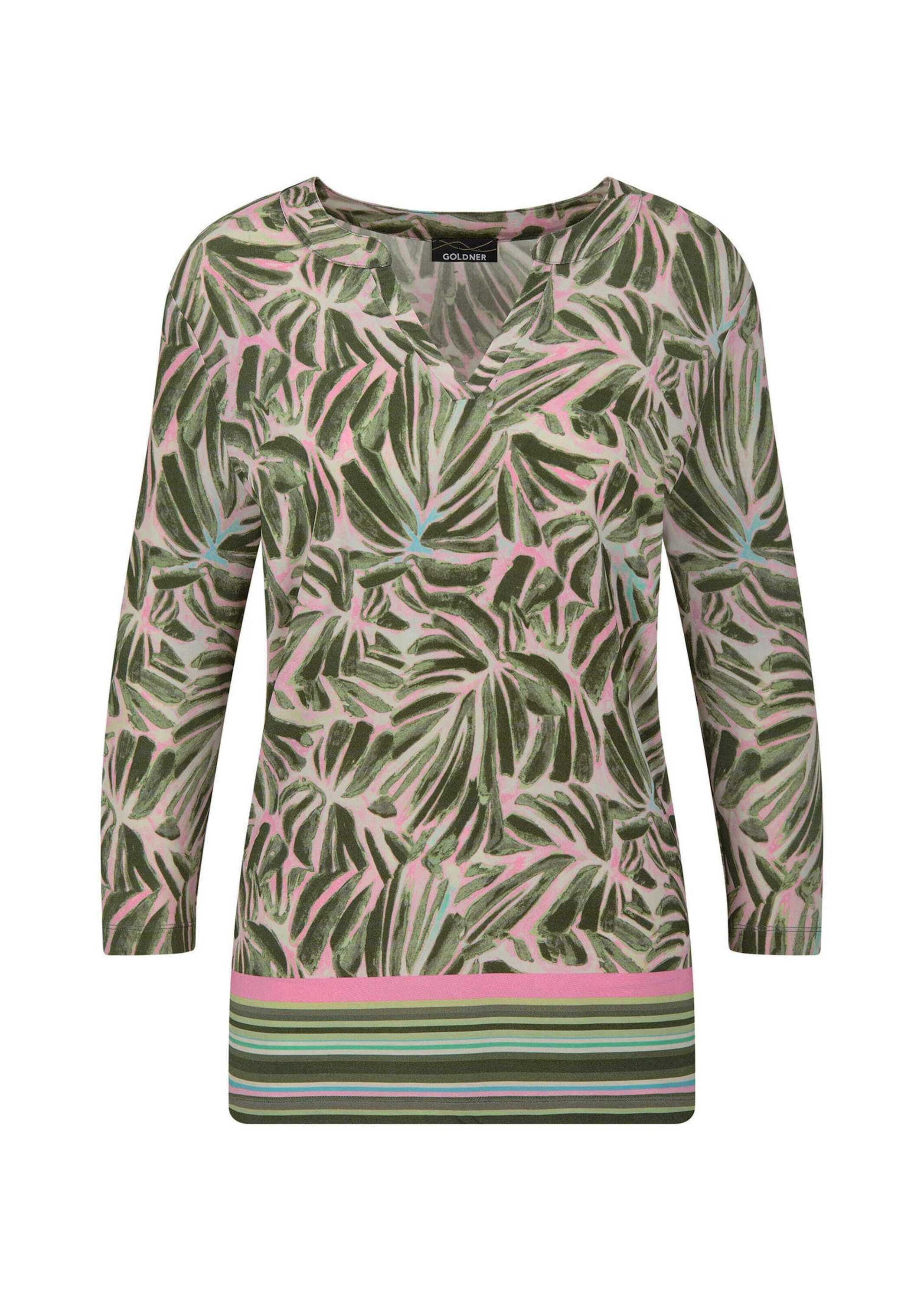 Print-Shirt Jerseyshirt mit floralem Design