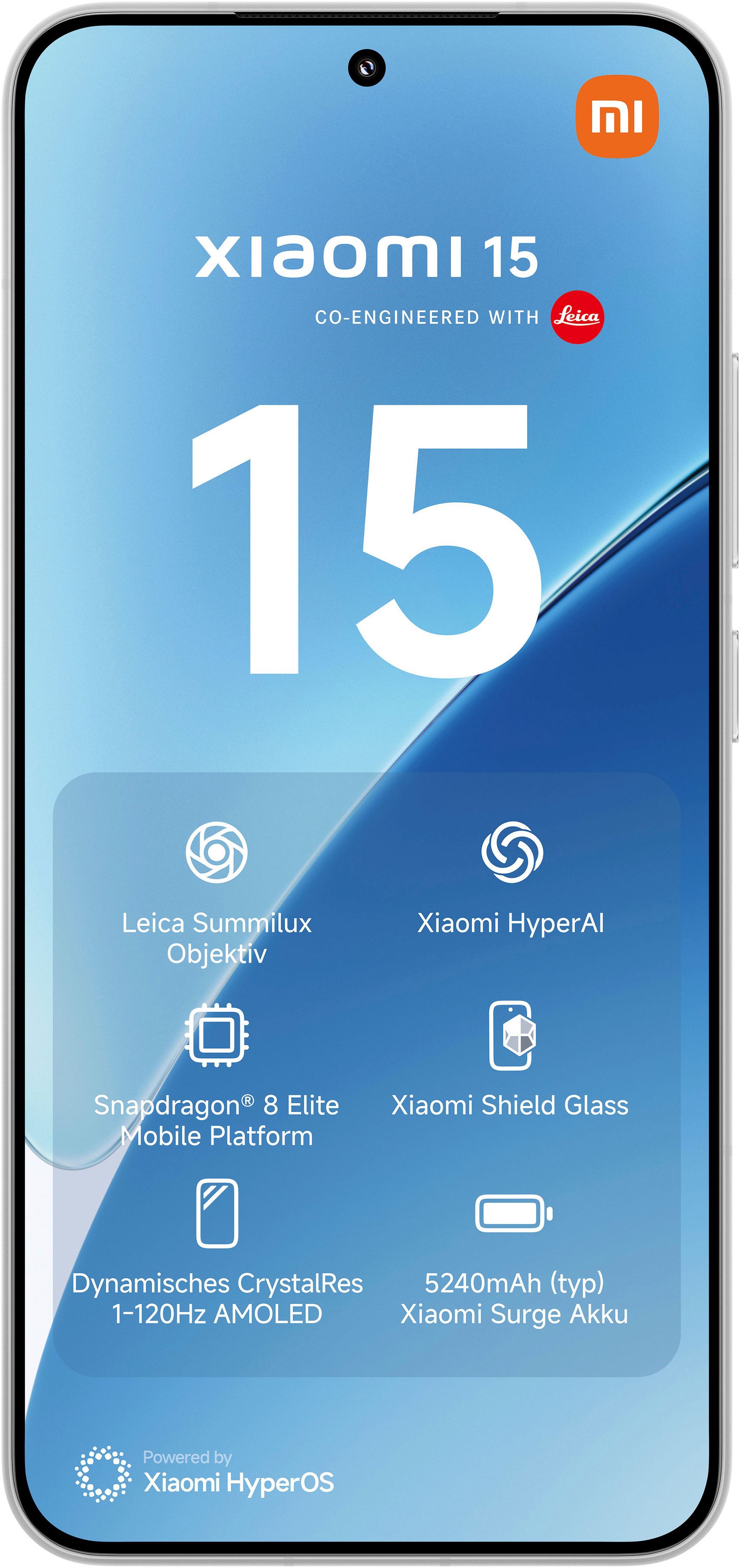 Xiaomi 15 12+512GB Smartphone (16,15 cm/6,36 Zoll, 512 GB Speicherplatz, 50 MP Kamera)